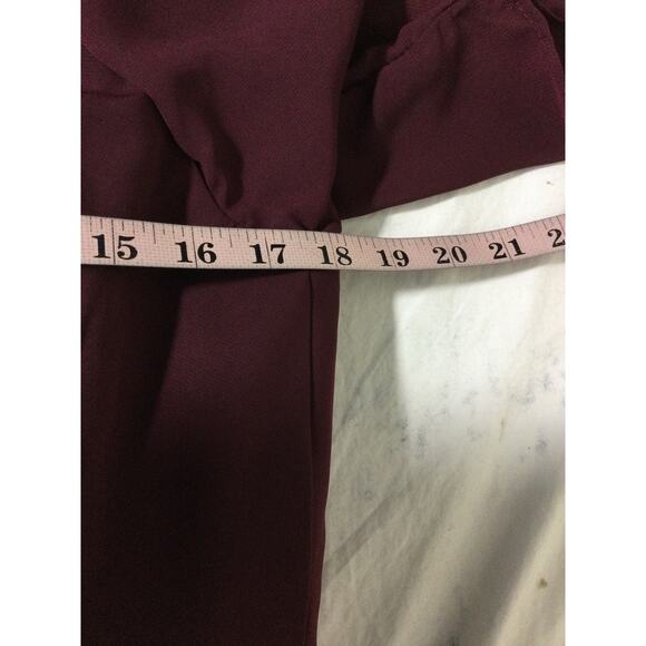FORMAL PARTY SZ 8 M burgundy vneck flutter sleeve corset maxi dress NEW B43 - Picture 4 of 8